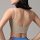 thumbnail image 5 of Mujeres de color sólido cuatro filas ajustable inalámbrico sujetador doble hombro a prueba de golpes yoga deportivo sujetador para el entrenamiento diario, 5 of 7