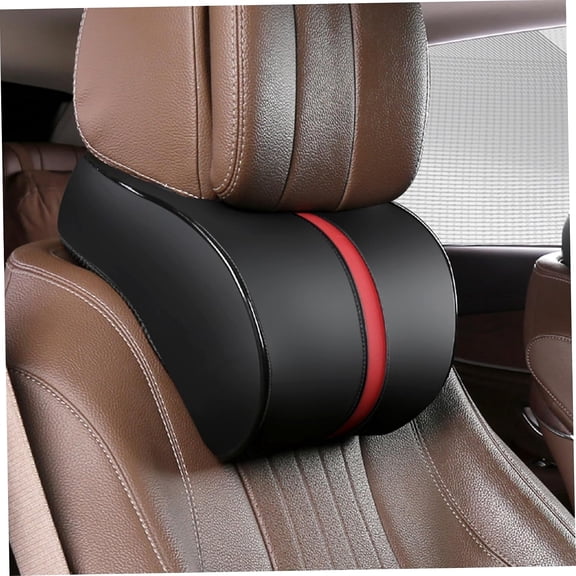 Car Headrest Pillow, Memory Foam Ergonomic Car Neck Pillow for Driving Support and Comfort, Black Red, Headrest