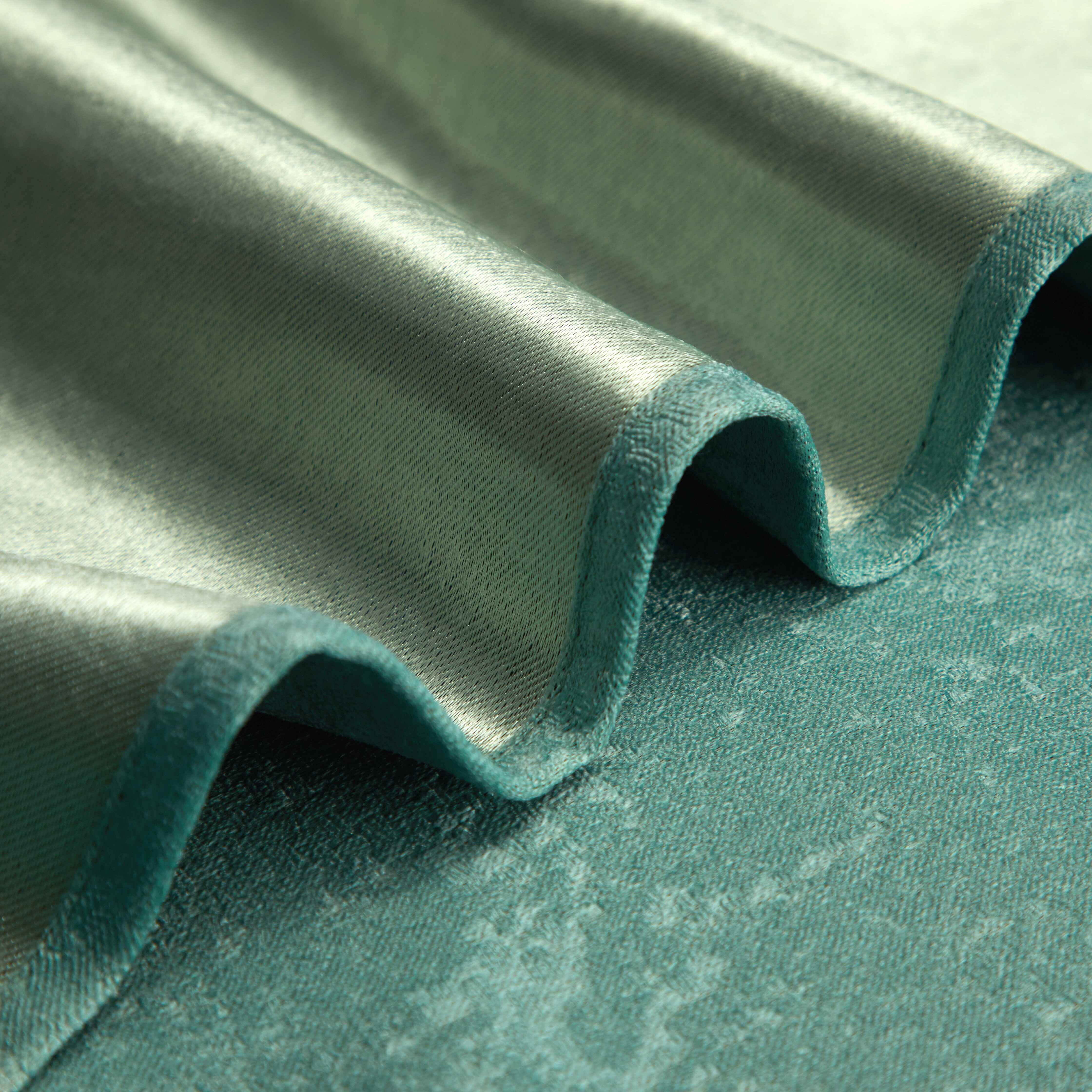 Mainstays Metallic Blackout Curtain Panel Set, Pacific Green, 27.5 in W x 63 in L