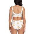 thumbnail image 3 of Daiia Wheat Women's Bikini Set Two Piece Swimsuit High Waisted Bikini Adjustable Straps Bikini Perfect for Beach, Pool, and Summer Vacation-Small, 3 of 9
