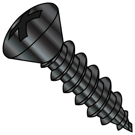 

10-12X1 Phillips Oval Self Tapping Screw Type A Fully Threaded Black Oxide and Oil (Pack Qty 6 000) BC-1016APOB