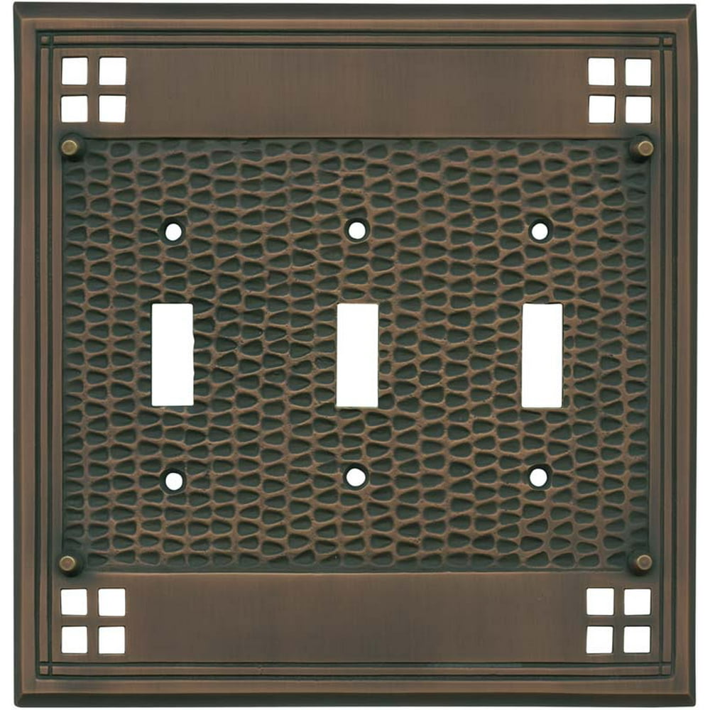 Mission Classic Antique Copper 3 Toggle Light Switch Covers Walmart