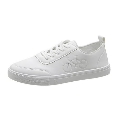 

Povozer Unisex Leather Fashion Commute Wide Toe Barefoot Shoes Comfortable Breathable Non-Slip Casual Sneakers for Walking Outdoor(White 7)