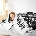 thumbnail image 4 of jejeloiu Southwestern Cowboys Bedding Comforter Set,Vintage Splashing Ink Artwork Twin Comforter Sets,White Black Bedding Set For Boys Teens,Ultra Soft Home Decor Reversible,2pcs, 4 of 8