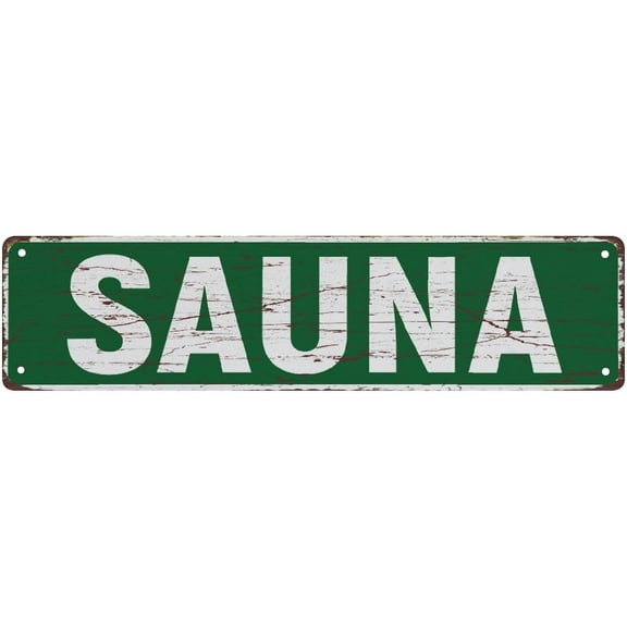 Metal Sign Sauna Vintage Metal Sign Retro Metal Plaque Bar Pub Poster Wall Art Decor Tin Sign 4X16 In / 10X40 Cm
