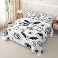 thumbnail image 3 of Feelyou Halloween Pumpkin Spider Quilt King, Boho Gothic Romantic Rose King Coverlet Set, 3 Pieces, 1 Comforter and 2 Pillowcases, 3 of 7