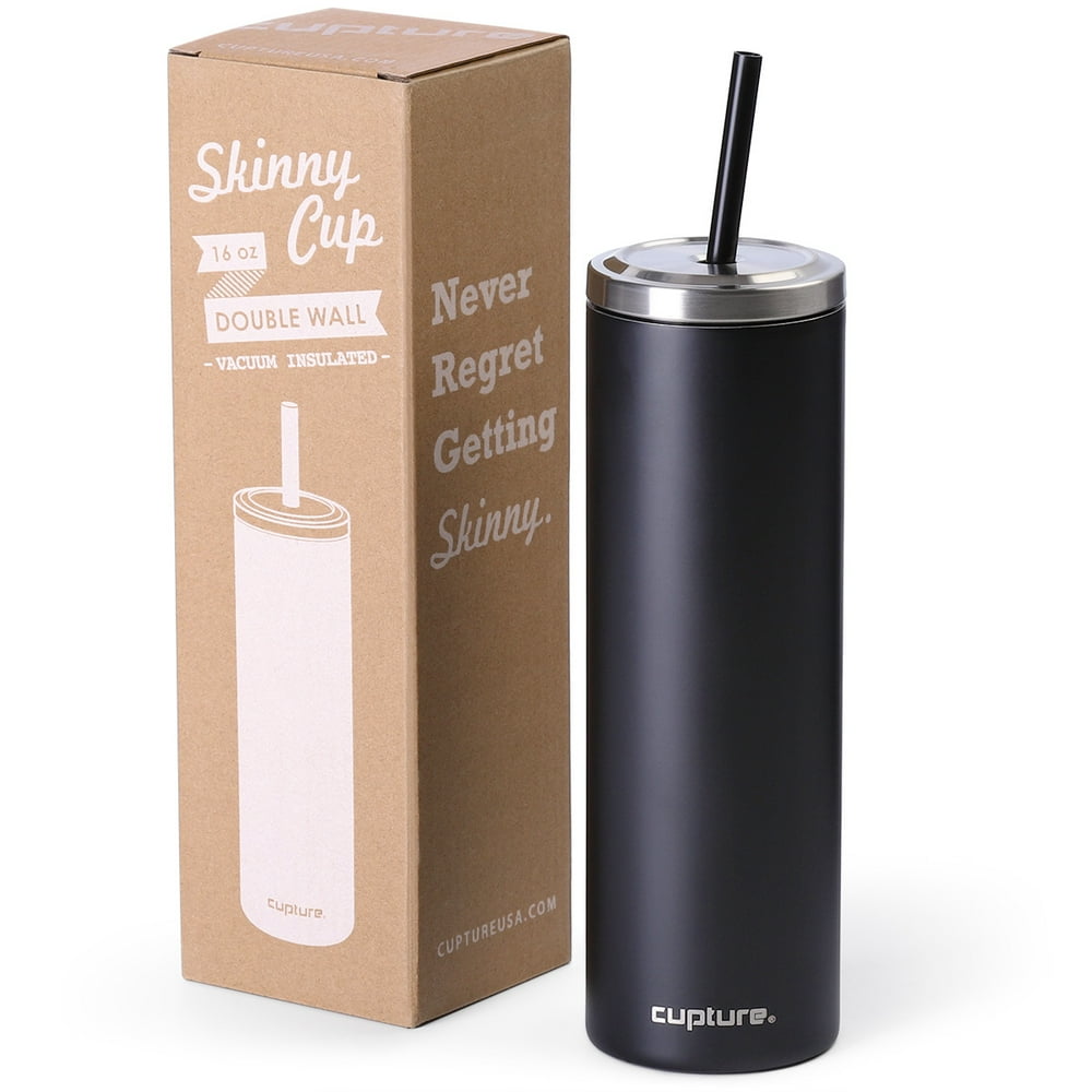 Cupture Stainless Steel Skinny Insulated Tumbler Cup with Lid and