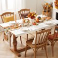 thumbnail image 3 of Thanksgiving Pumpkins Table Runner - 90 Inch Long Fall Maple Leaves Berries Tan Check Cotton and Linen Blended Dress Scarves Farmhouse Table Runner for Kitchen Dining, Coffee Table, 13" x 90", 3 of 8
