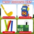 thumbnail image 5 of BEWOS Kids' Golf Toy Set includes a golf cart, golf board, putting mat, 4 toddler golf clubs, and 10 golf balls. Suitable for indoor and outdoor play, this engaging sports toy is designed for childre, 5 of 7