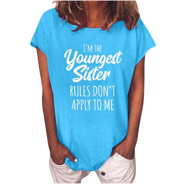 Camiseta de manga corta suelta con cuello redondo y estampado informal a la moda para mujer Pompotops hfajkhk126303
