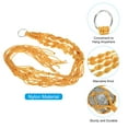 thumbnail image 4 of Soportes de plantas de macramé Uxcell para interiores, estante para plantas colgante con base de madera resistente para colgar en pared, techo o ventana, paquete de 2 naranjas, 4 of 7