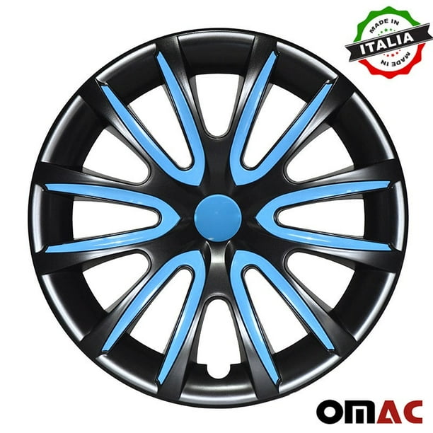 16" Inch Hubcaps Wheel Rim Cover Glossy Black Blue 4pcs for Nissan