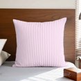 thumbnail image 4 of Pillow Covers 16x16 Inch, Pink White Stripe Linen Pillowcase with Invisible Zipper, Modern Minimalist Geometric Striped Decorative Throw Pillow Covers Cushion Case for Couch Sofa Bed Living Room, 4 of 9