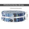 thumbnail image 6 of Soimoi 40Pcs Geometric & Texture Print Precut Fabrics Strips Roll Up 1.5x42inches Cotton Jelly Rolls For Quilting - Blue, 6 of 9