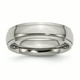 thumbnail image 1 of Titanium Ridged Edge 6mm Polished Band Ring 11.5 Size, 1 of 6