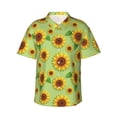 thumbnail image 2 of Goofa Sunflower Leaves Hawaiian Shirt for Men, Unisex Summer Beach Casual Short Sleeve Button Down Shirts,Aloha Tropical Floral print shirt-XX-Large, 2 of 9