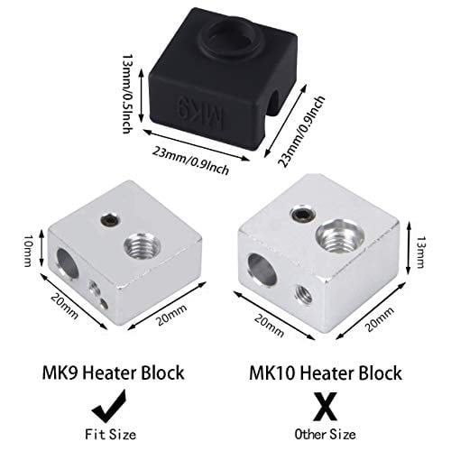 Ender 3 Pro,Anet A8  Pack of 3 LEOWAY 3D Printer Parts Heater Block Silicone Cover MK7/MK8/MK9 Extruder Hotend Sock Heat Insulation for CR-10,10S,S4,S5 Ender 3