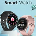 thumbnail image 2 of Round Women Smart Watch Full Touch Screen Sports Fitness Tracker IP67 Waterproof Women Smartwatch Men For IOS Android Dafit APP.(Black), 2 of 8