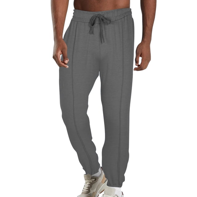 Dagugfen Mens Pants Elastic Waist Drawstring Fitted Comfy Workout Running Sports Sweatpants Solid Color