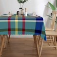 thumbnail image 4 of O'Sullivan Tartan Bright Blue Irish Plaid Rectangular Tablecloth 60"x120" with Lace Edge, Washable Durable Table Cover for Dining, Indoor Outdoor Home Restaurant Decor, 4 of 5
