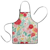 Pioneer Flower Floral Print Pattern Kids Aprons for Girls and Boys,Adjustable Neck Strap Toddler Aprons for Kids Cooking Baking