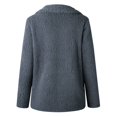 thumbnail image 3 of Gibobby Chamarras para mujer, Abrigo de peluche para mujer, estilo vintage, color contrastante, chaqueta Sherpa con bolsillo con cremallera para mujer(Gris,M), 3 of 5