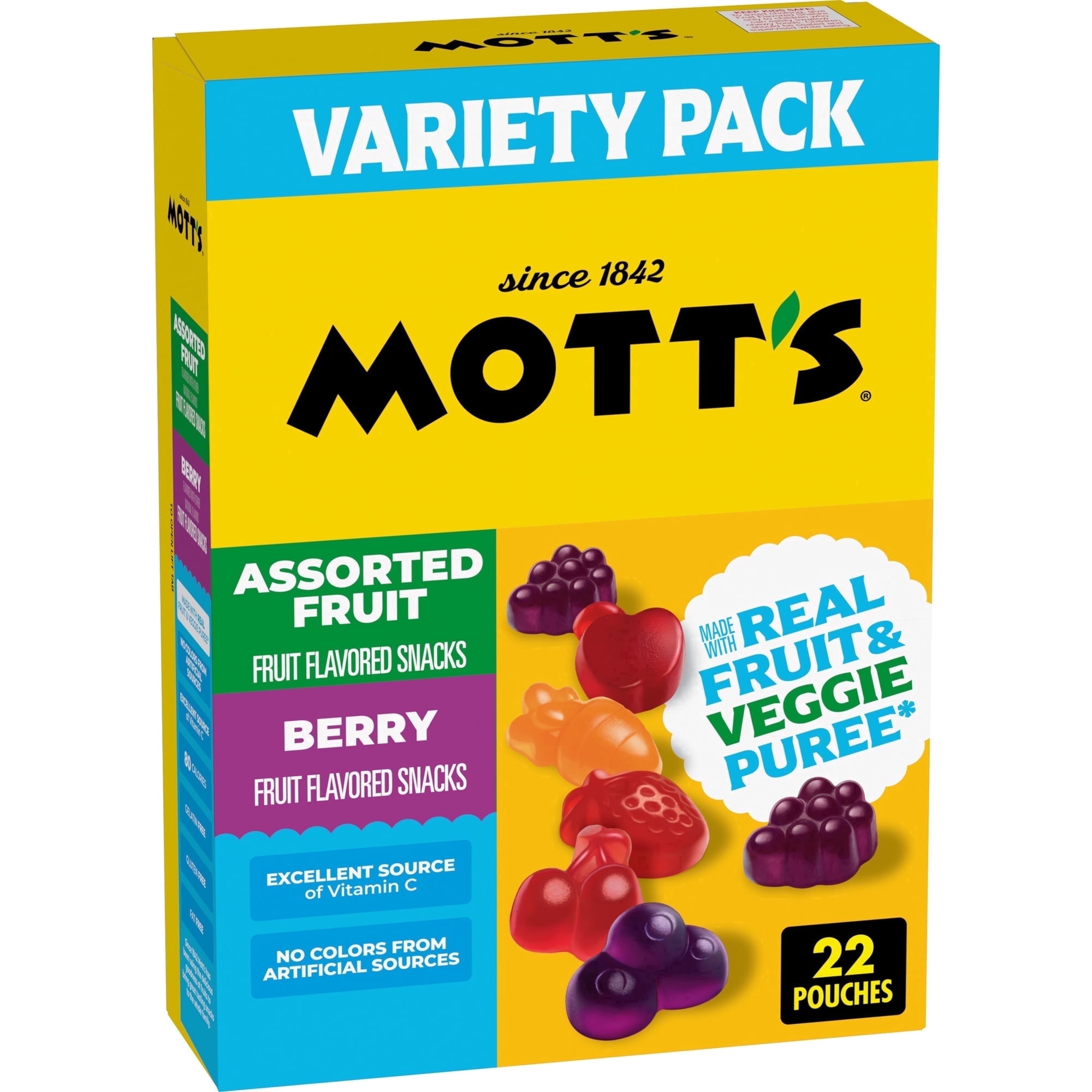 6 pack) Mott's Gluten Free Assorted Fruit Flavored Snacks, Made