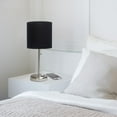 thumbnail image 3 of LimeLights Stick Lamp with USB charging port and Fabric Shade, Black, 3 of 8