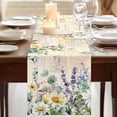 thumbnail image 3 of Spring Daisy Table Runner, Elegant Pastoral Flowers Watercolor Washable Cotton Linen Table Runners 72 Inches Long, Dresser Scarf Runner for Dining/Coffee/Kitchen/TV Stands/Cabinets 13''x72'', 3 of 9