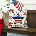 thumbnail image 2 of Clearance! Boovnll 4th of July Pillow Covers 18x18, Red White Blue Stars Stripe Linen Throw Pillow Covers - Patriotic Pillow Covers for Memorial Day Home Sofa Couch Decor, 4th of July Decorations, 2 of 8