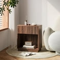 thumbnail image 5 of Fluted Nightstands Set of 2, Modern Bedside Table with Drawer and Storage Shelf, Wood End Table Mid Century Night Stands for Bedroom Living Room Sofa Couch Office (White+Oak), 5 of 8