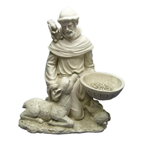 Design Toscano St. Francis Feeds the Animals Garden Statue