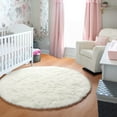 thumbnail image 4 of Hinzonek White Round Area Rug, Circle Rugs, Small Fluffy Shaggy Carpets, Rugs for Bedroom, Furry Comfy Teepee Mats, Circular Rugs for Reading Area Living Room, 4 of 4