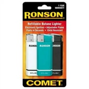 Ronson 41843 Comet Refillable Butane Lighter - 3-Pack