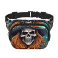 thumbnail image 1 of Easygdp Cartoon Pumpkin Skull Fanny Packs para Mujeres y Hombres, Bolsa de Cinturón, Bolsos de Cruz para Trabajo/Correr/Senderismo, 1 of 9