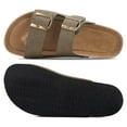 Pennysue Women's Cork Footbed Slide Sandals with Arch Support 2 Strap