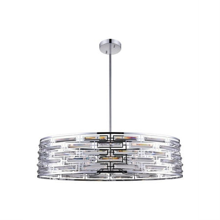 

8 Light Drum Shade Island Light with Chrome finish