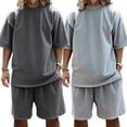 thumbnail image 3 of AJZIOJIRO Men Summer T-Shirts Shorts Set Casual Short Sleeve Cotton Shirt Tops Pants Set M-3XL, 3 of 9