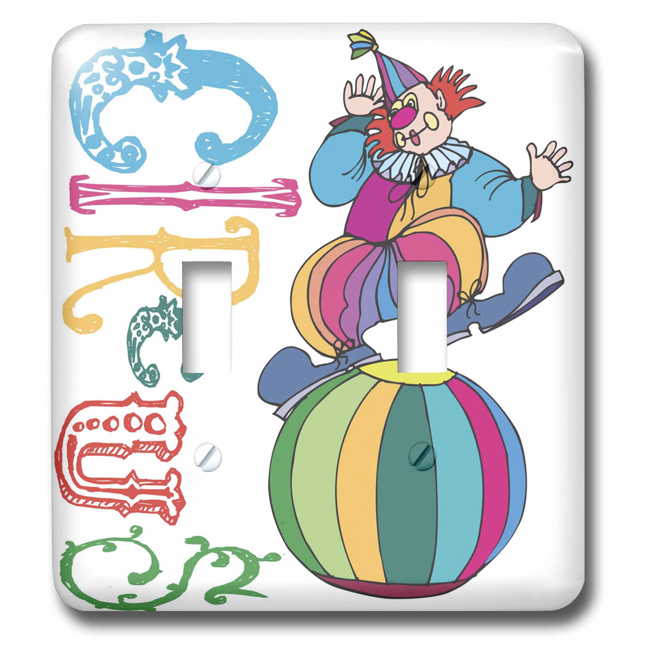 3dRose lsp_48505_2 Circus Clown Toggle Switch 