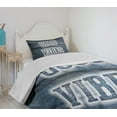 thumbnail image 4 of Ambesonne Chill Quilted Bedspread Set 2 Pcs, Words on Wood Planks, Twin Size, Dark Blue White, 4 of 6