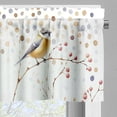 thumbnail image 7 of Ambesonne Bird Print Valance & Curtain 3 Pcs Set, Fall Branches Polka Dots, 55"x30", Pastel Brown Purpleblue, 7 of 7