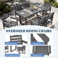 thumbnail image 2 of SERWALL 7-Piece Outdoor Patio Dining Set, All-Weather HDPE Table and Chairs, Rectangular Table with Umbrella Hole, Seats 6, Low Maintenance,Gray, 2 of 10