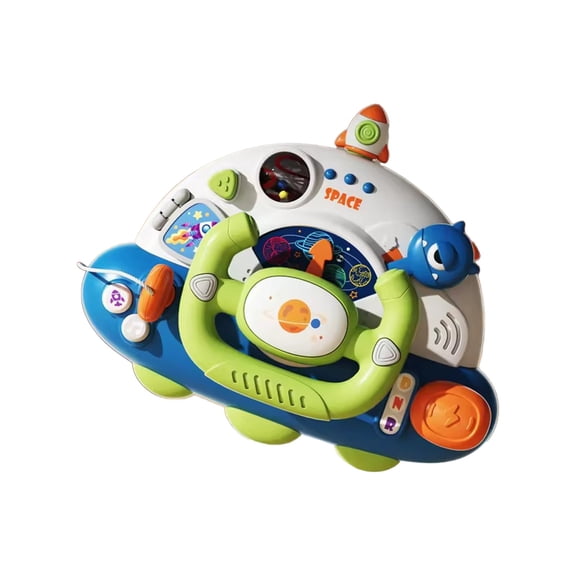 Interactive Steering Wheel Toy - Lights and Sounds Play Set with Gear Shifter, Realistic Driving Experience, Motor Skills Development for 3 Years