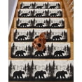 thumbnail image 2 of Rustic Bear Stair Treads for Wooden Steps Indoor Runner Rug Carpet, Vintage Country Wildlife Forest Mountains 4 Pieces Peel and Stick Staircase Step Treads Covers Washable Throw Door Mats, 30"x8", 2 of 6