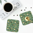 thumbnail image 5 of Fuzoiu St. Patrick's day Print Leather Coasters Set,Drink Coasters Set of 6,for Tabletop Protection, Durable PVC Coasters,Home Décor and Housewarming Gift,Square, 5 of 7