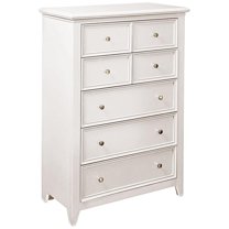 My Home Furnishings Bailey Wood 5-Drawer Chest in Bright White