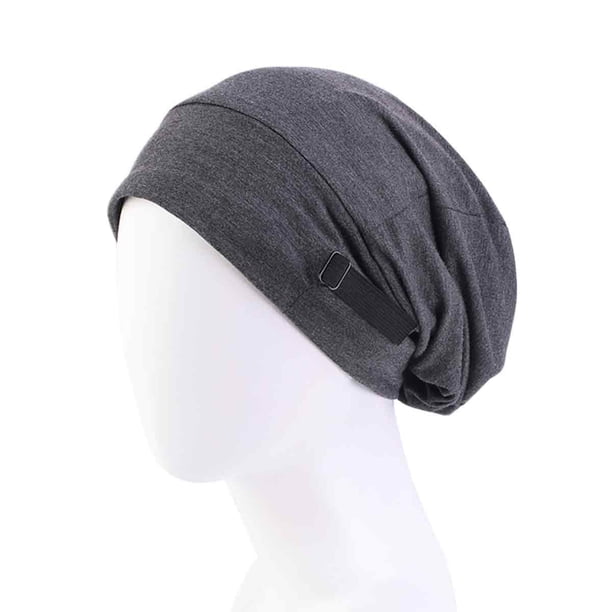 Gorro holgado con forro de satén, gorro tipo turbante ajustable, ligero y suave, para correr, andar en bicicleta, dormir, pérdida de cabello, quimioterapia