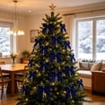 thumbnail image 4 of IPEWLEX Set of 12 Royal Blue Satin Christmas Bows with Wired Tails – 4 Inch Decorative Bows for Wreaths, Trees, Gift Wrapping & Holiday Decor, 4 of 7