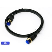 QualGear RJ45 Cat 7 Ethernet Patch Cable, 10Gpbs High-Speed Cable, 600MHz, Triple-Shielded, Flat, 3 Feet, Red