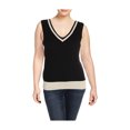 thumbnail image 1 of Anne Klein Womens Scallop Sweater Vest, Black, Medium, 1 of 1